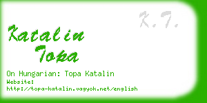 katalin topa business card